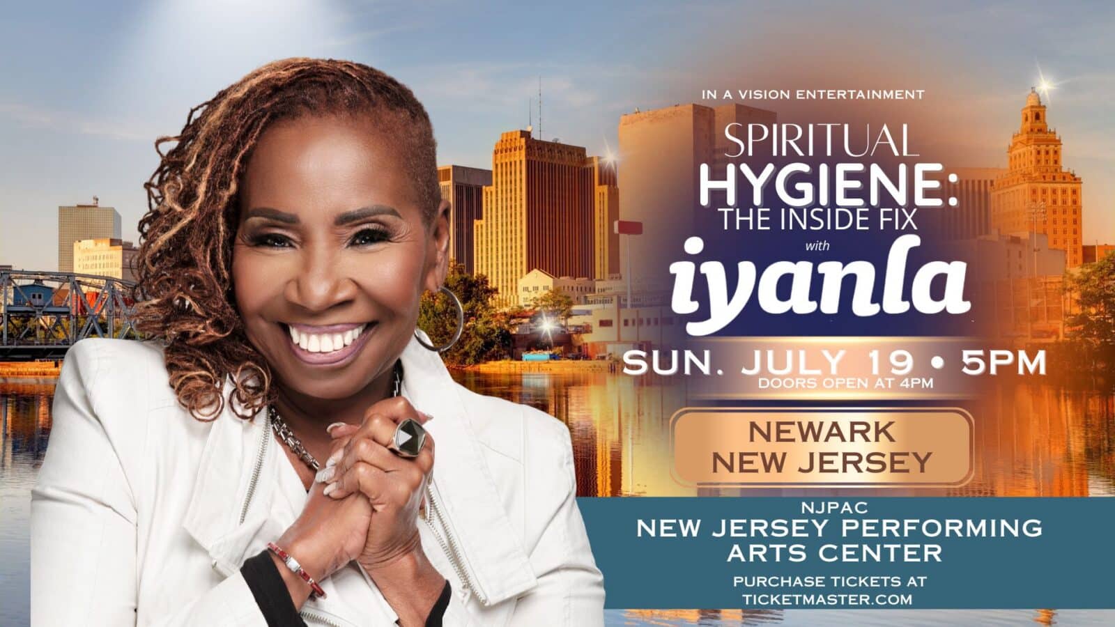 Spiritual Hygiene event poster with smiling woman