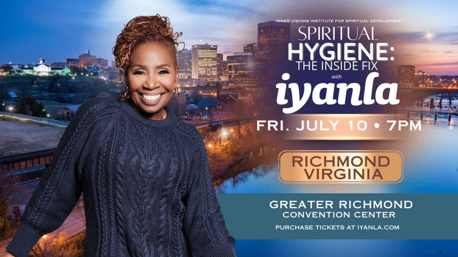 Spiritual Hygiene event poster with city skyline