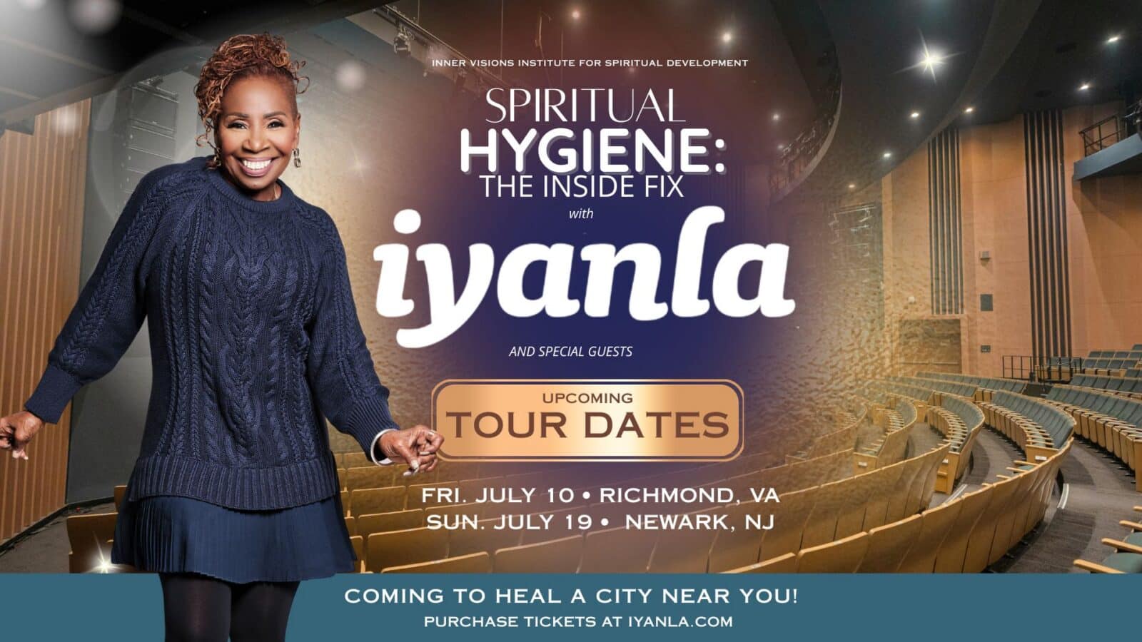 Promotional poster for Spiritual Hygiene tour with Iyanla